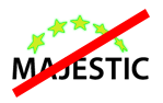 Majestic-logo met onjuist gekleurde sterren