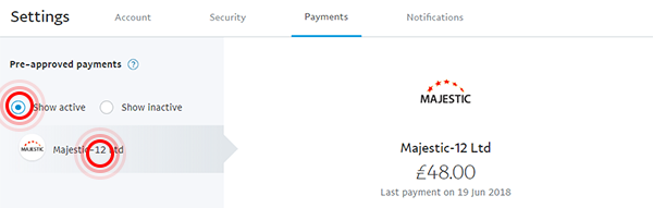 Actieve betalingen weergeven op de betalingenpagina van PayPal